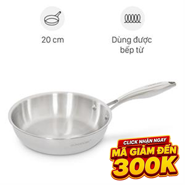 Chảo inox nguyên khối đáy từ Sunhouse Healthy IN20X1