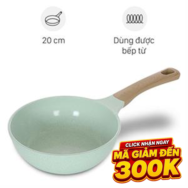 Chảo nhôm sâu chống dính đáy từ Sunhouse Healthy SBDS20MT