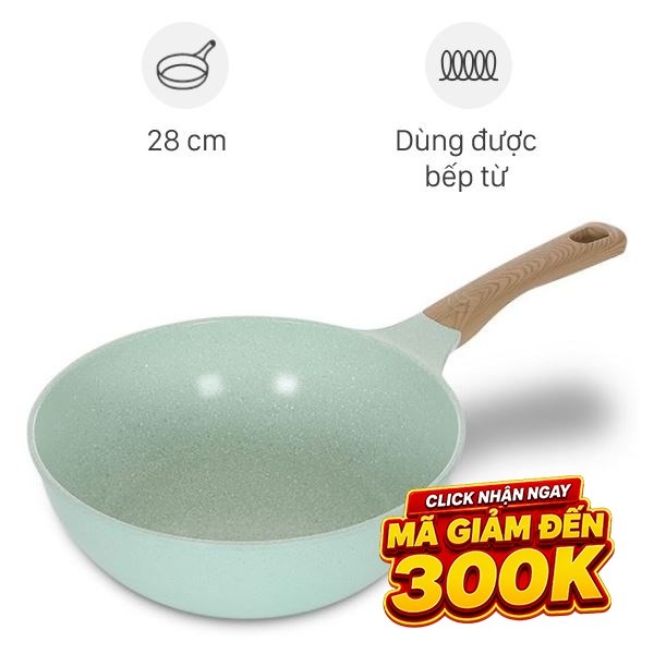 Chảo nhôm sâu chống dính đáy từ Sunhouse Healthy SBDS28MT