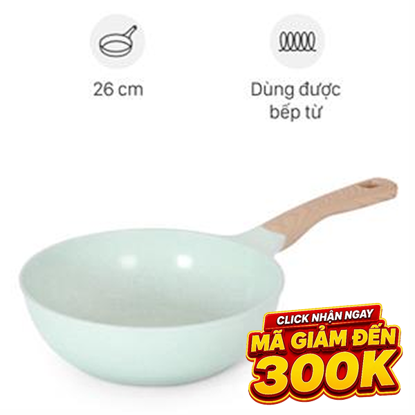 Chảo nhôm sâu chống dính đáy từ Sunhouse Healthy SBDS26MT