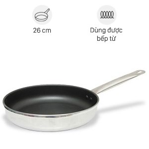 Chảo Hợp Kim Nhôm Inox Chống Dính Đáy Từ 26 Cm Happycook Shinny F26 - 2Ply