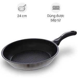 Chảo Inox Chống Dính 3 Đáy 24 Cm Fivestar Ckd24 - 3Di