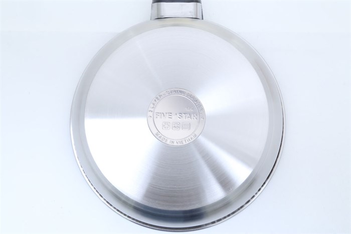 Chảo inox chống dính đáy từ 24 cm Fivestar CKD24-3DI Màu Đen - Xám
