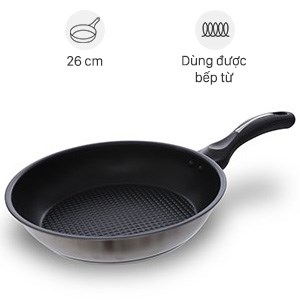 Chảo Inox Chống Dính 3 Đáy 26 Cm Fivestar Ckd26 - 3Di