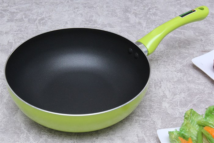 Chảo nhôm chống dính nắp kính 24 cm Kangaroo KG 919 Màu Xanh lá