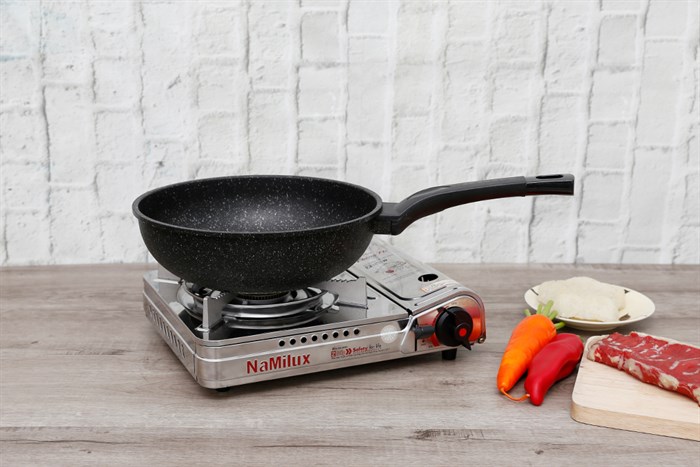 Chảo nhôm sâu chống dính vân đá 26 cm Sunhouse Calistar SBDS-26 Màu Đen