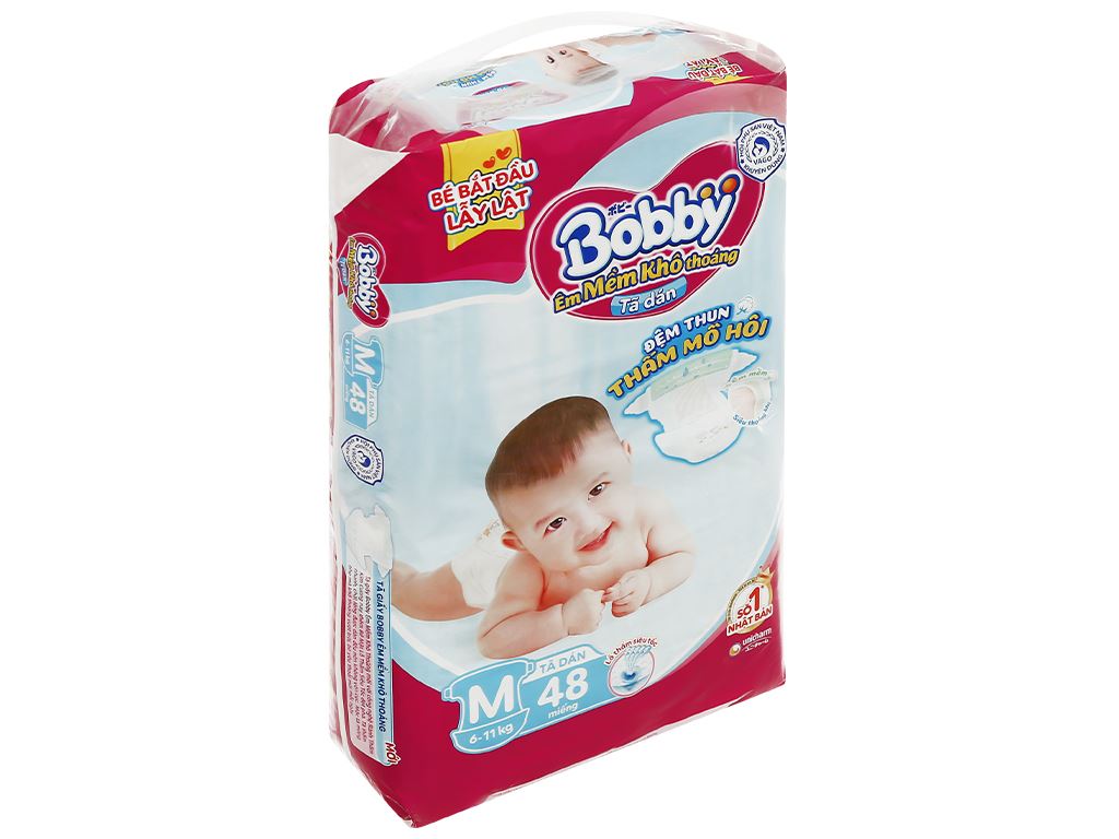 Tã dán Bobby size M 48 miếng (cho bé 6 - 11kg) 4