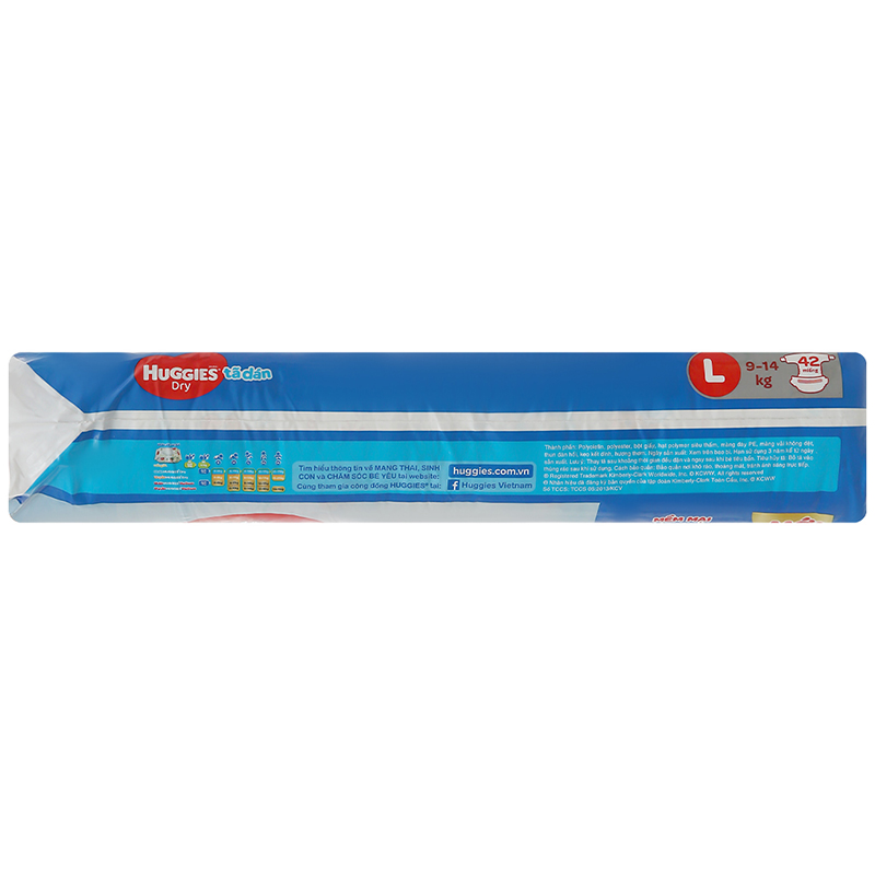 Tã dán Huggies Dry size L 42 miếng (9 - 14 kg) 4
