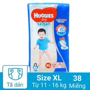 Tã dán Huggies Dry size XL 38 miếng (cho bé 11 - 16kg)