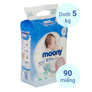 Gói tã dán Moony Newborn 90 miếng (cho bé dưới 5kg)