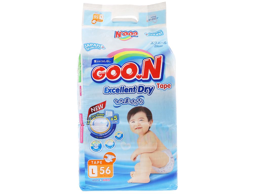 TÃ£ dÃ¡n Goo.n Excellent Dry size L 5   6 miáº¿ng (cho bÃ© 9 - 14kg)