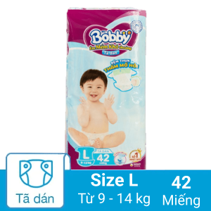 Tã dán Bobby Fresh size L 42 miếng (cho bé 9 - 13kg)