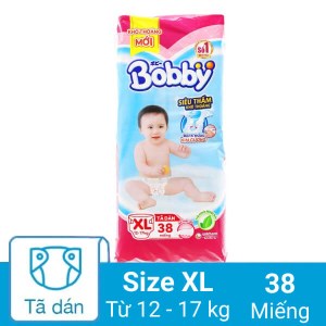 Tã dán Bobby Fresh size XL 38 miếng (cho bé 12 - 17kg)