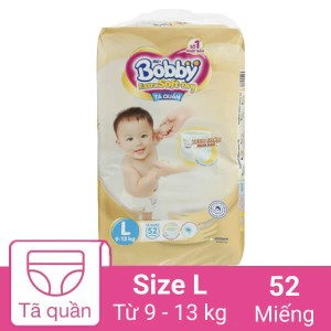 Tã quần Bobby Extra Soft Dry size L 52 miếng (cho bé 9 - 13kg)