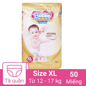 Tã quần Bobby Extra Soft Dry size XL 50 miếng (cho bé 12 - 17kg)