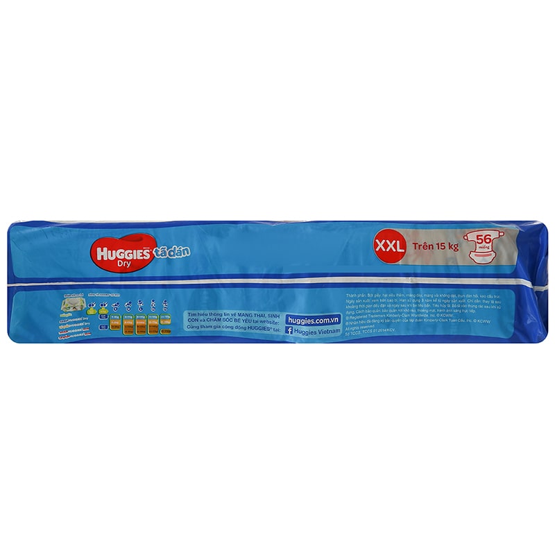 Tã dán Huggies Dry size XXL 56 miếng (Trên 15 kg) 2