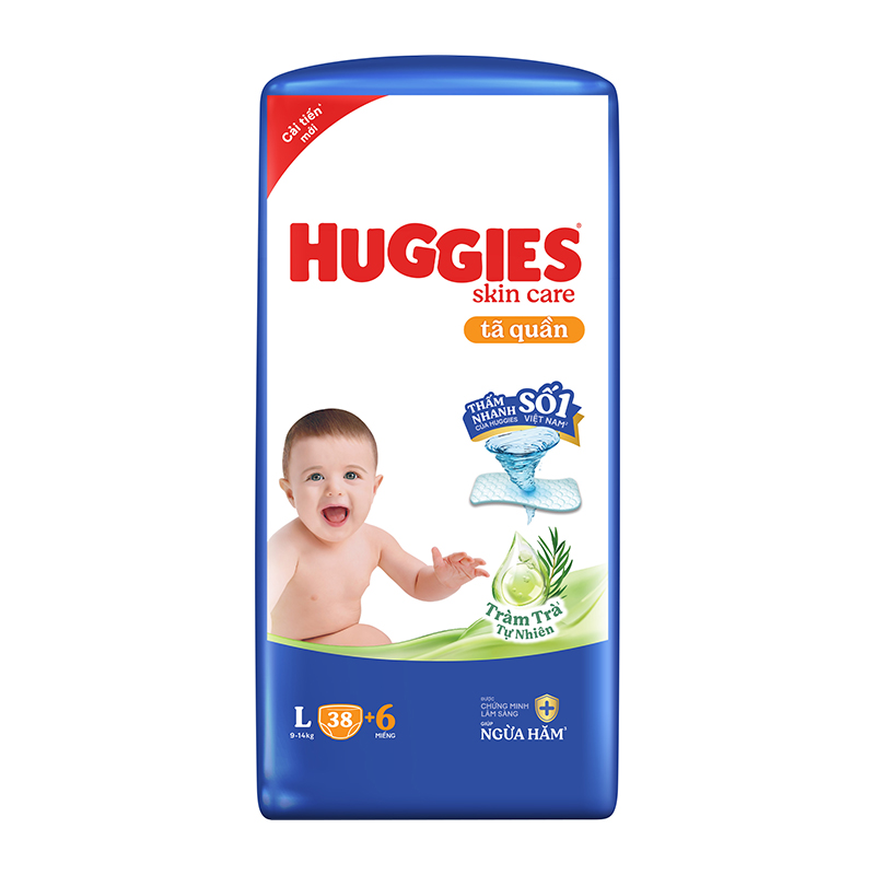 Tã quần Huggies Skincare size L - Giao bao bì +4/+6 ngẫu nhiên