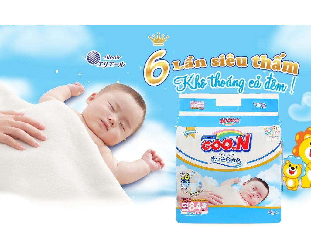 Gói tã dán Goo.n Premium Newborn 84 miếng (cho bé dưới 5kg) 2