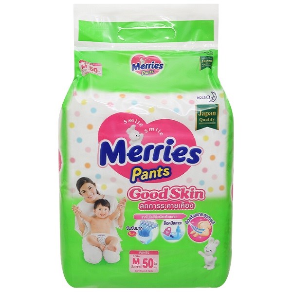 Tã Quần Merries Goodskin Size M 50 Miếng (7 - 12 Kg)