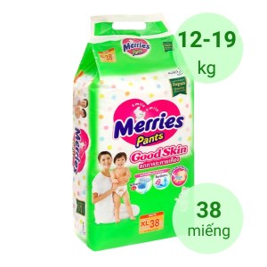 Tã quần Merries Good Skin size XL 38 miếng (cho bé 12 - 19kg)