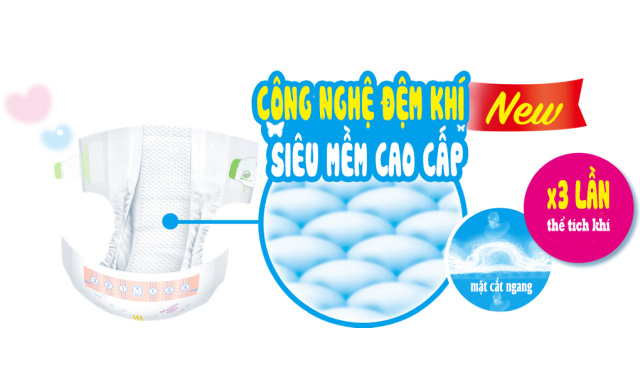 Tã dán Merries size M 64 miếng (6 - 11 kg) - Công nghệ Tã dán Merries size M 64 miếng (6 - 11 kg) - Công nghệ