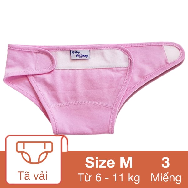 Set 3 tã vải màu BabyMommy size M (6 – 11 kg)