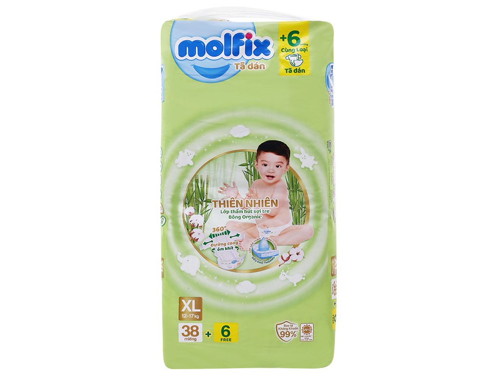Tã dán Molfix thiên nhiên size XL 38 miếng (cho bé 12 - 17kg) 3