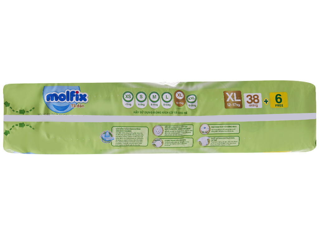 Tã dán Molfix thiên nhiên size XL 38 miếng (cho bé 12 - 17kg) 4