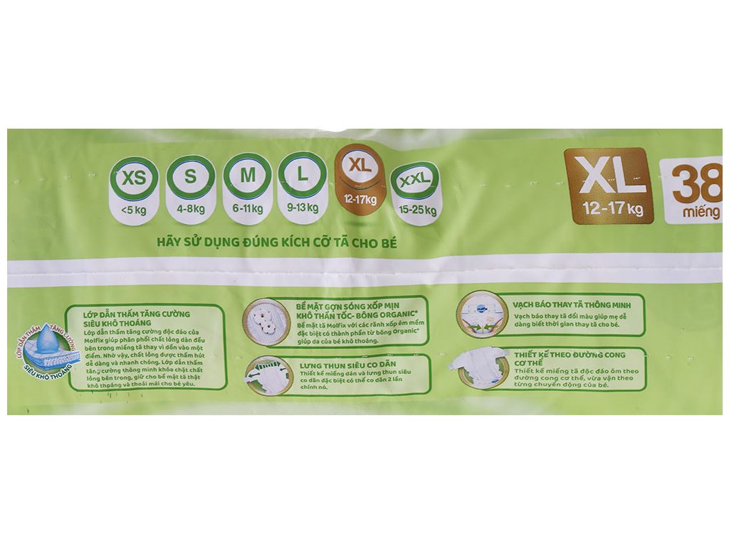 Tã dán Molfix thiên nhiên size XL 38 miếng (cho bé 12 - 17kg) 5