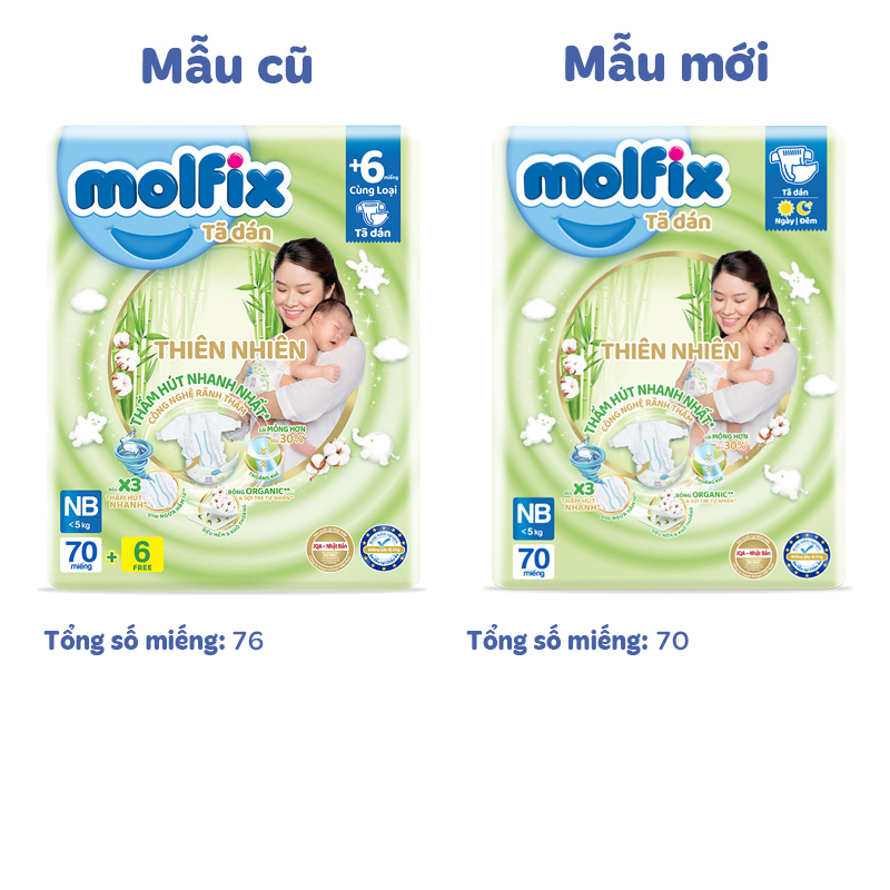 Tã dán Molfix thiên nhiên size S 80 miếng (4 - 8 kg) 11