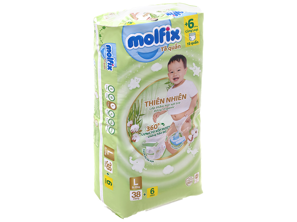 Tã quần Molfix thiên nhiên size L 38 miếng (cho bé 9 - 13kg) 2