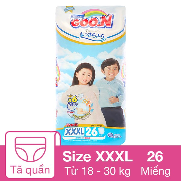 Tã quần GOO.N Premium size XXXL 26 miếng (18 – 30kg)