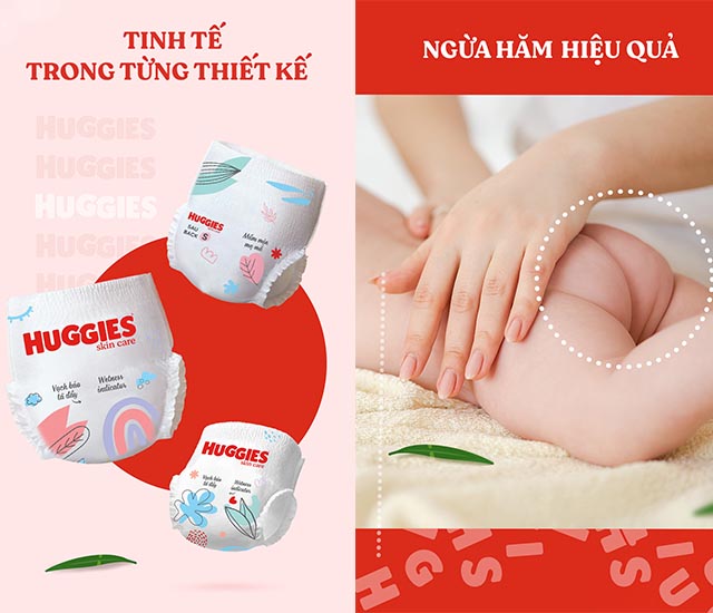 Thiết kế tã quần Huggies Skincare size XXXL 22 + 6 miếng (Trên 17 kg)