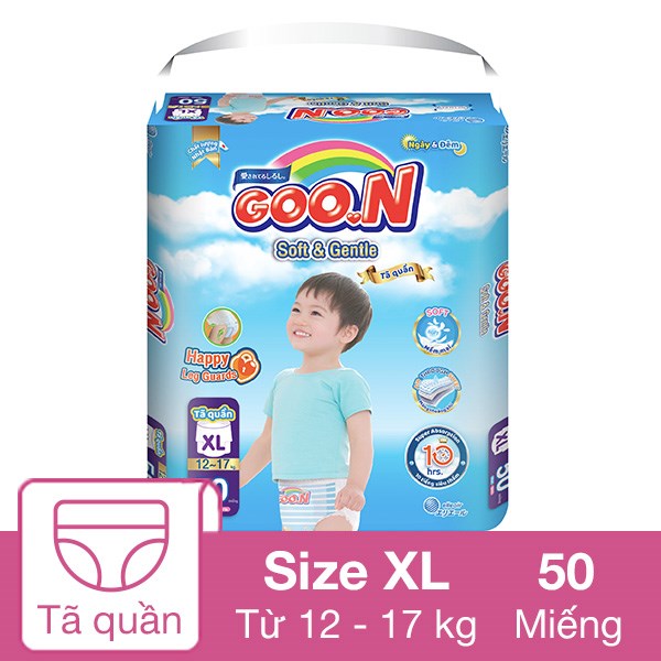 Tã quần GOO.N Soft & Gentle size XL 50 miếng (12 – 17 kg)