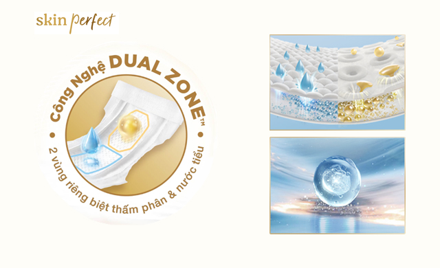 Miếng lót Huggies Skin Perfect size NB1 108 + 9 miếng (Dưới 5 kg) - Thiết kế