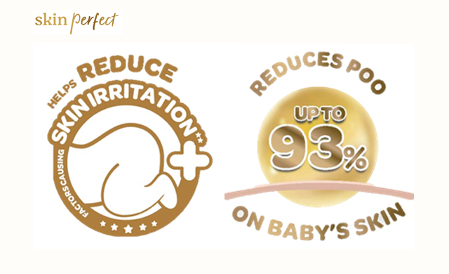 Tã dán Huggies Skin Perfect size S 54 + 6 miếng (4 - 8 kg) - Bề mặt