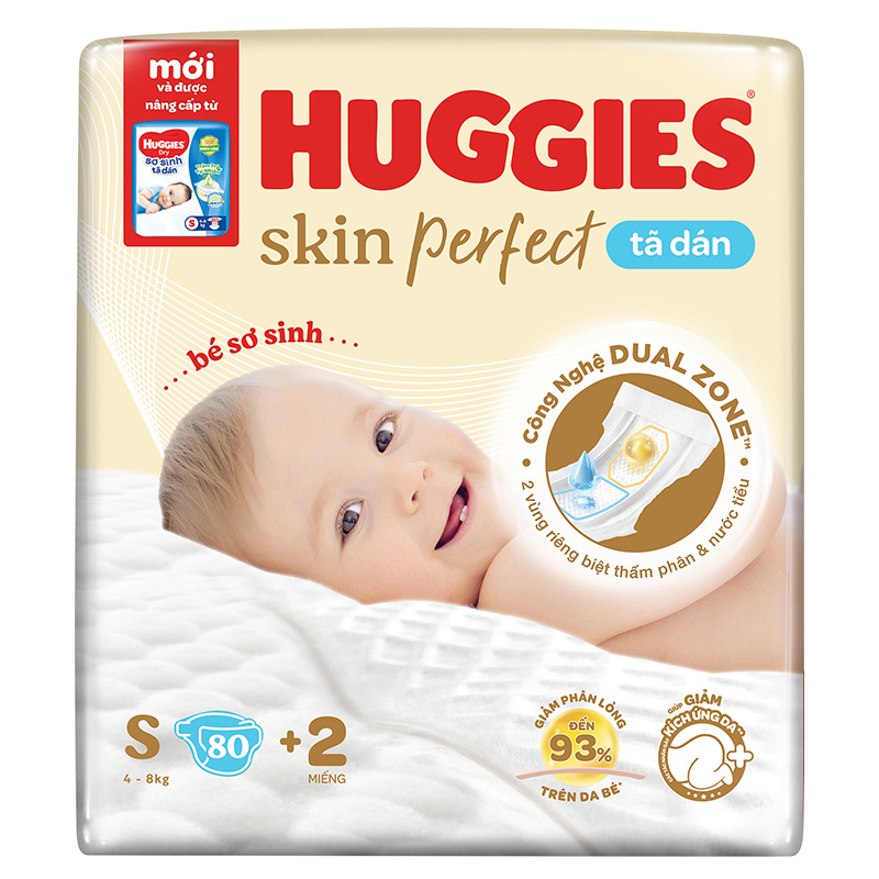Tã dán Huggies Skin Perfect size S - Giao bao bì ngẫu nhiên