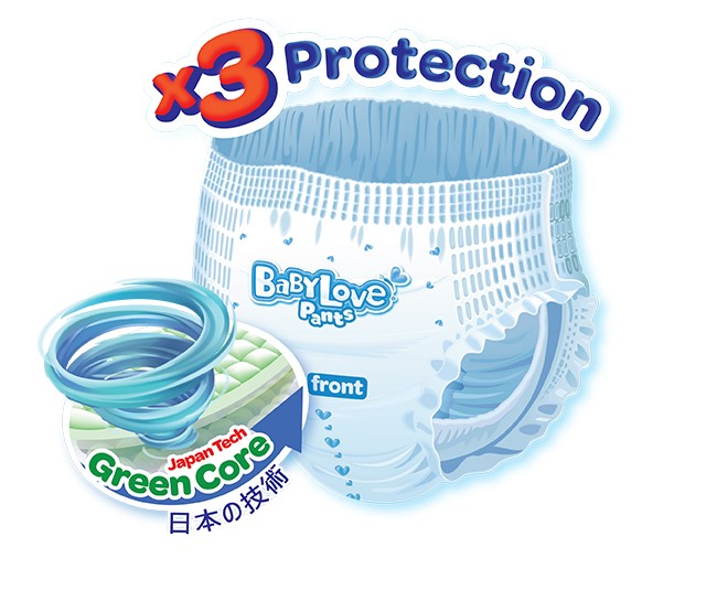 Tã quần BabyLove size L 48 + 2 miếng (9 - 14 kg) - Ngăn tràn