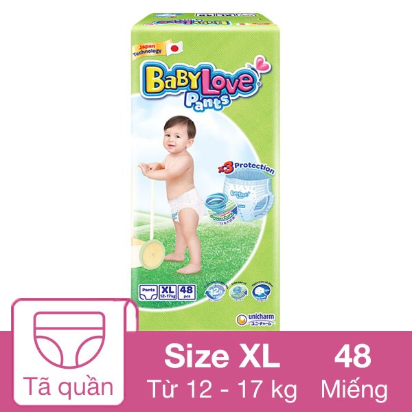 Tã quần BabyLove size XL 48 miếng (12 – 17 kg)