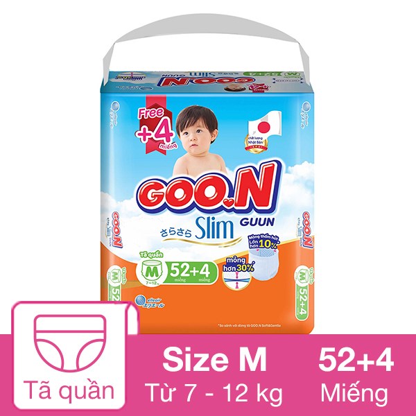 Tã Quần Goo.n Slim Size M 52 + 4 Miếng (7 - 12 Kg)