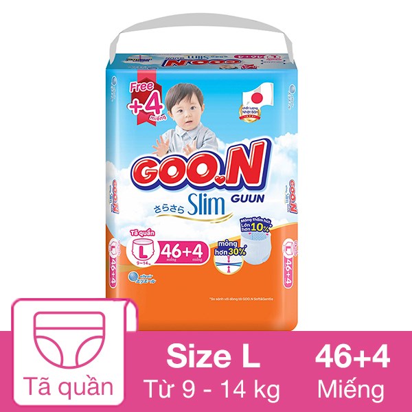 Tã Quần Goo.n Slim Size L 46 + 4 Miếng (9 - 14 Kg)