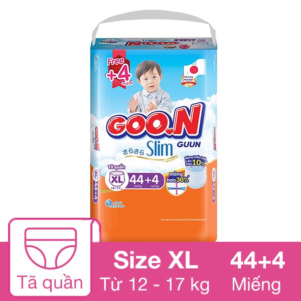 Tã Quần Goo.n Slim Size Xl 44 + 4 Miếng (12 - 17 Kg)