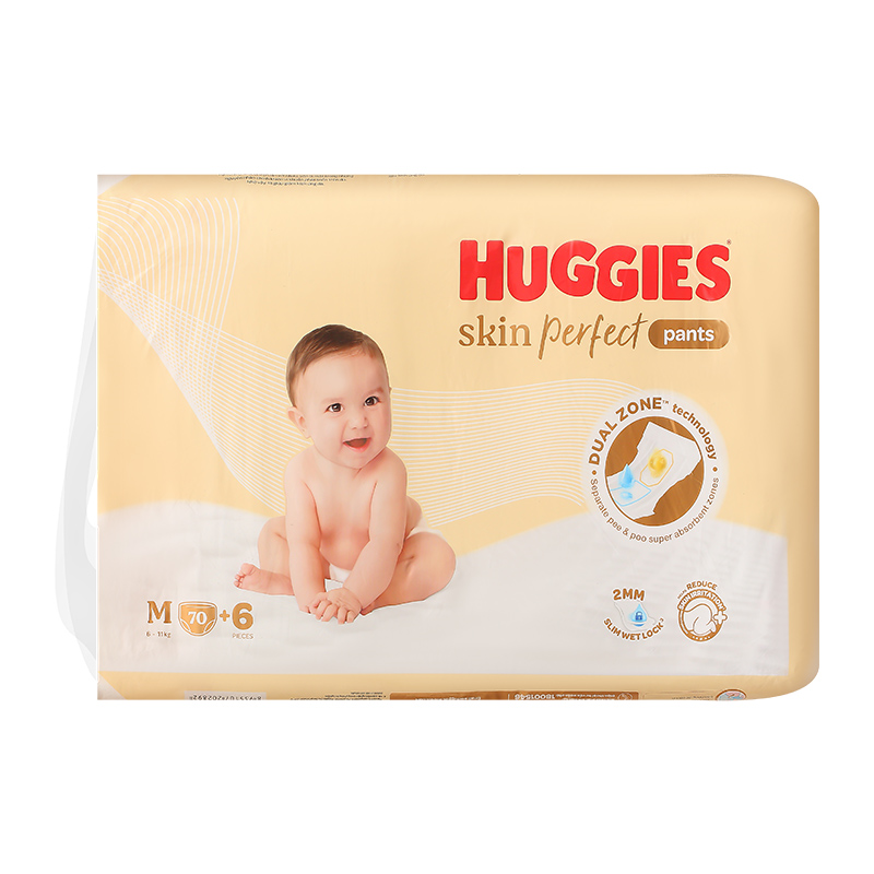 Tã quần Huggies Skin Perfect size M 70 + 6 miếng (6 - 11 kg)
