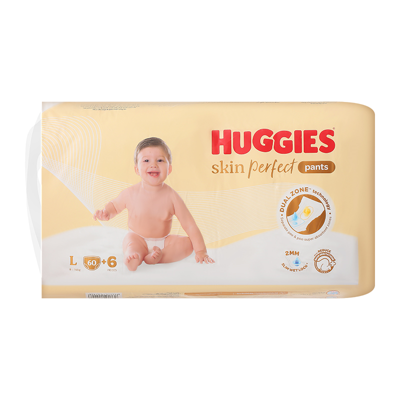 Tã quần Huggies Skin Perfect size L 60 + 6 miếng (9 - 14 kg)