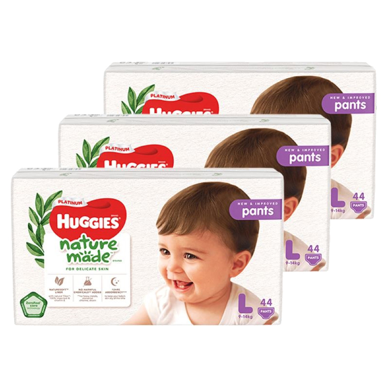 Combo 3 tã quần Huggies Platinum nature made size L