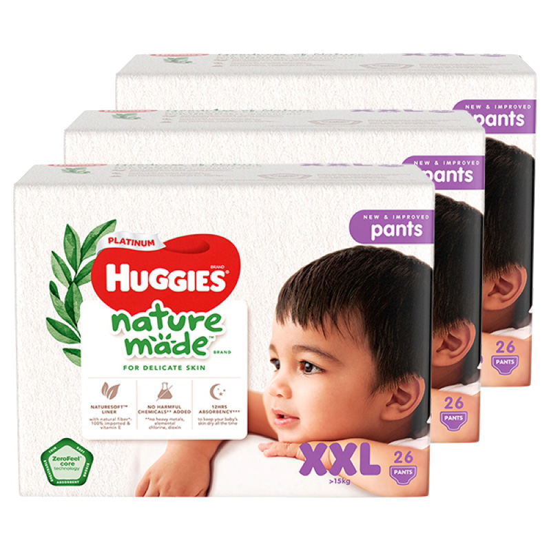 Combo 3 tã quần Huggies Platinum nature made size XXL
