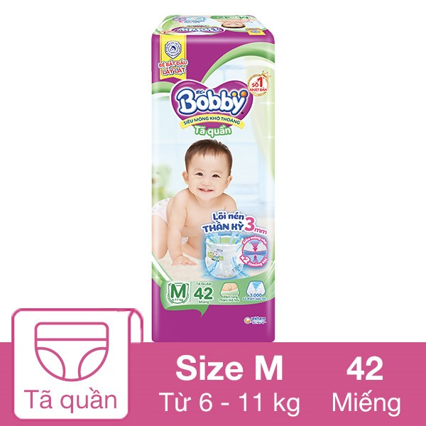 Bỉm,tã quần Bobby size M 56 miếng (6 - 11 kg) GIÁ TỐT - AVAKids.com