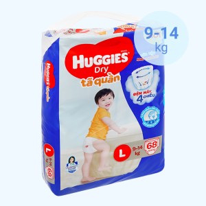 Tã quần Huggies Dry size L 68 miếng (cho bé 9 - 14kg)