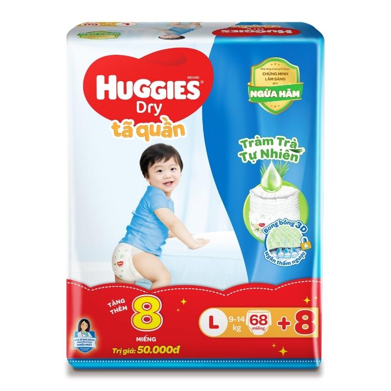 Tã quần Huggies Dry size L 76 miếng (9 - 14 kg)-1