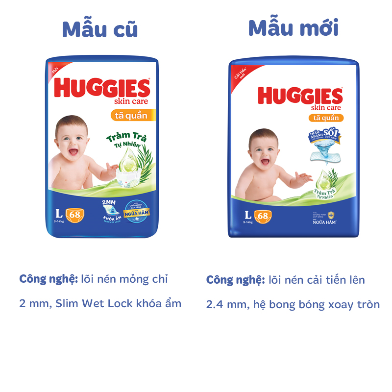 Combo 2 tã quần Huggies Skincare size L 68 miếng/bịch (9 - 14 kg) - Giao bao bì ngẫu nhiên 18